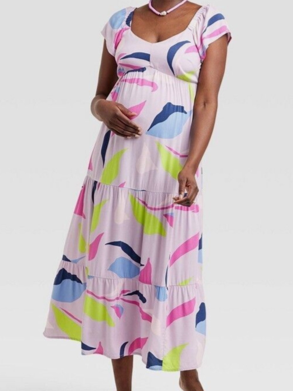 Isabel Maternity by Ingrid & Isabel Abstract Tiered Maxi Dress